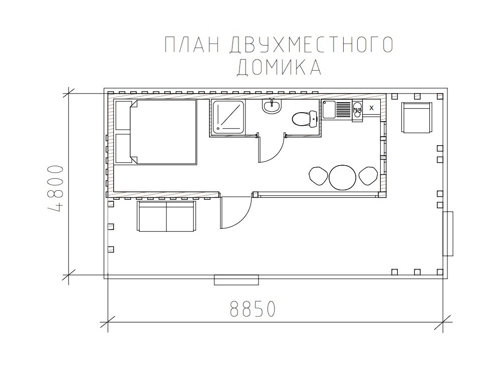 ДВУХМЕСТНЫЙ МОДУЛЬНЫЙ ДОМ ДВУХМЕСТНЫЙ МОДУЛЬНЫЙ ДОМ